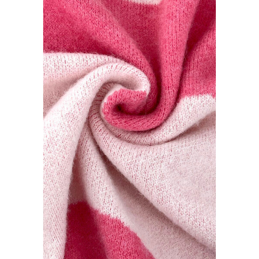 Color Block Turtleneck Dropped Shoulder Sweater Apparel and Accessories