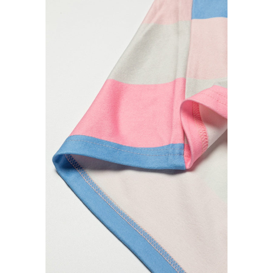 Color Block V-Neck Long Sleeve T-Shirt Apparel and Accessories