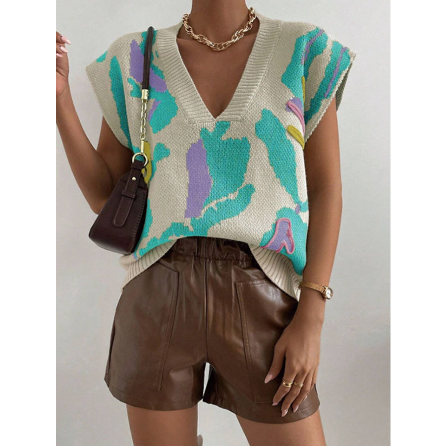 Color Block V-Neck Sweater Vest Apparel and Accessories