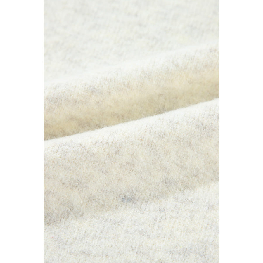 Contrast Stitch Detail Ribbed Trim Sweater Apparel and Accessories