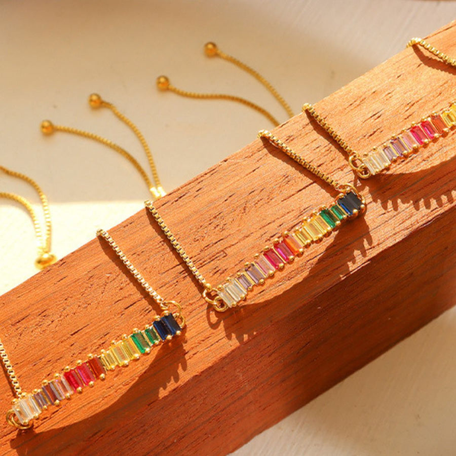 Contrast Zircon Titanium Steel Bracelet Multicolor / One Size Apparel and Accessories