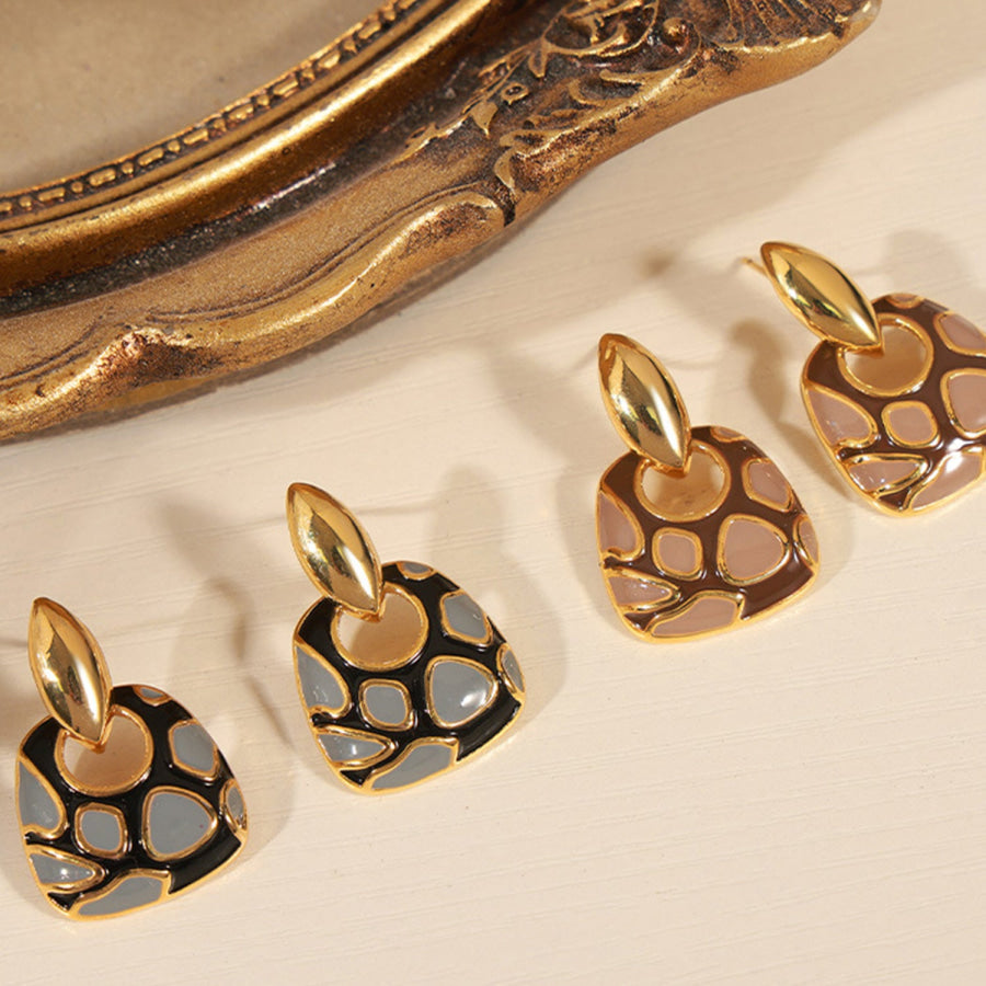 Copper Oil Drip Earrings Apparel and Accessories