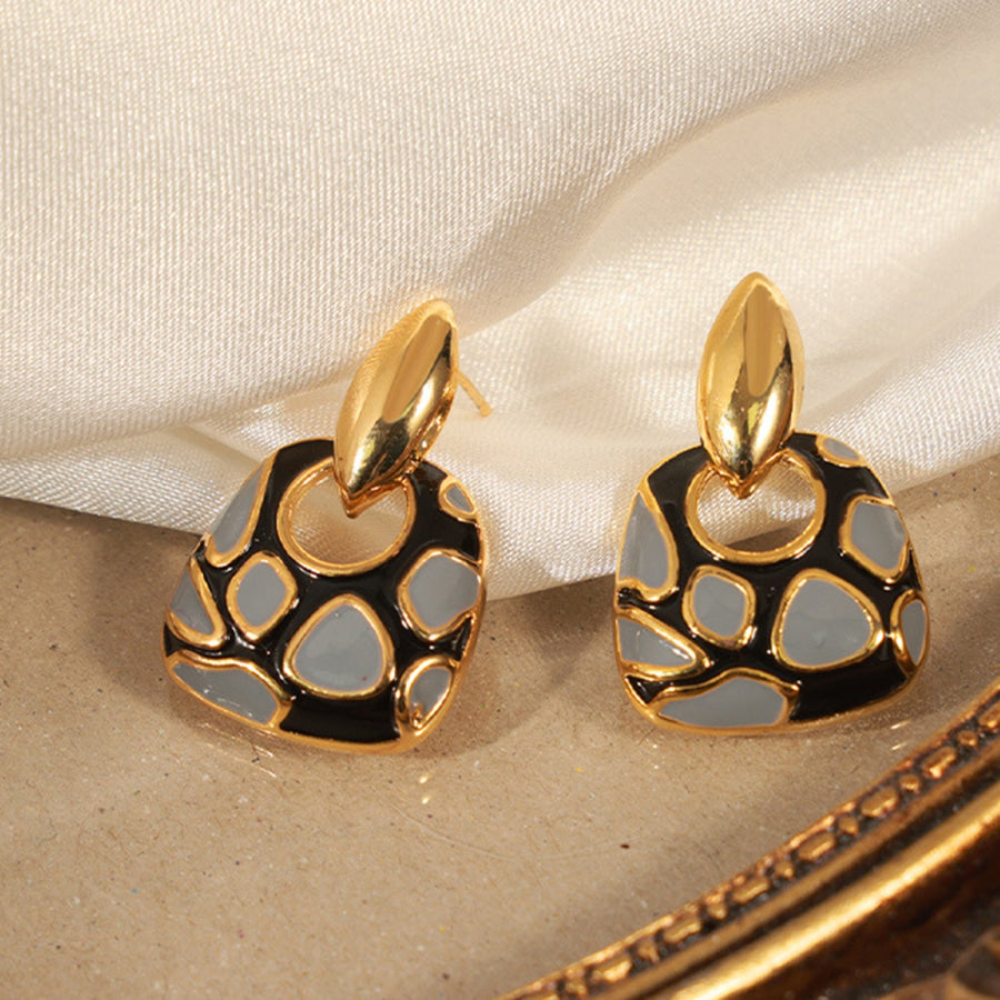 Copper Oil Drip Earrings Apparel and Accessories