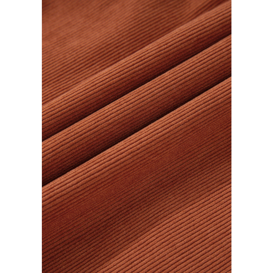 Corduroy Quarter Snap Three-Quarter Sleeve Dress Apparel and Accessories