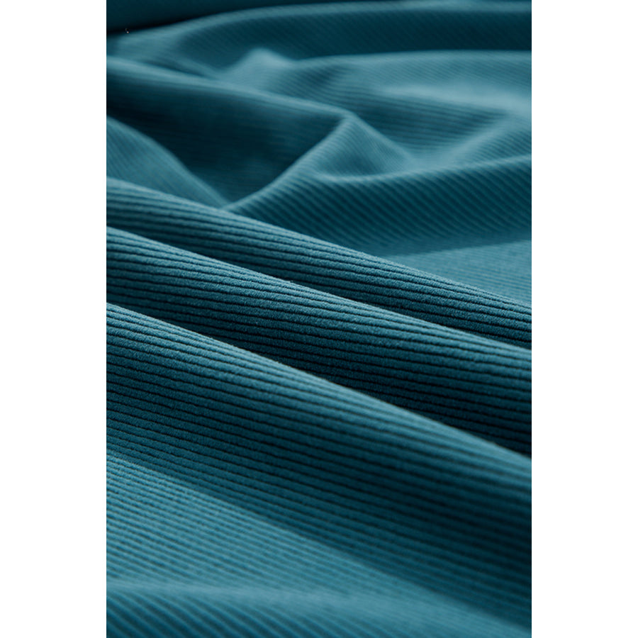 Corduroy Quarter Snap Three-Quarter Sleeve Dress Apparel and Accessories