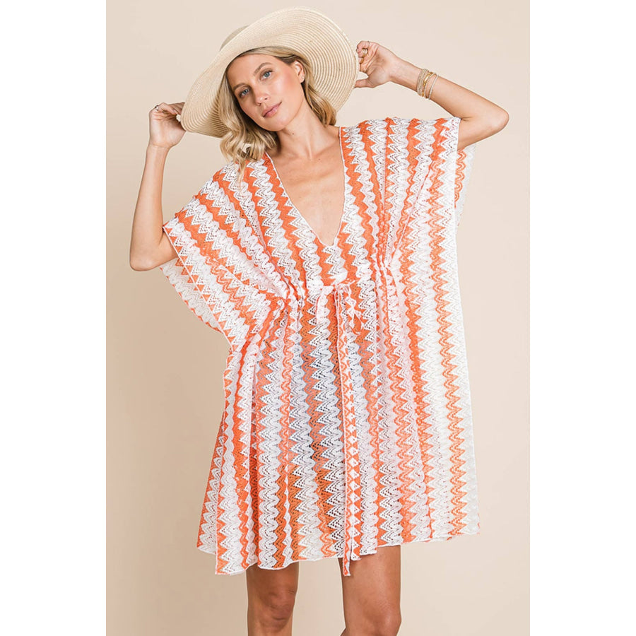 Cotton Bleu by Nu Label Multi Crochet Lace Cover Up Orange / S Apparel and Accessories