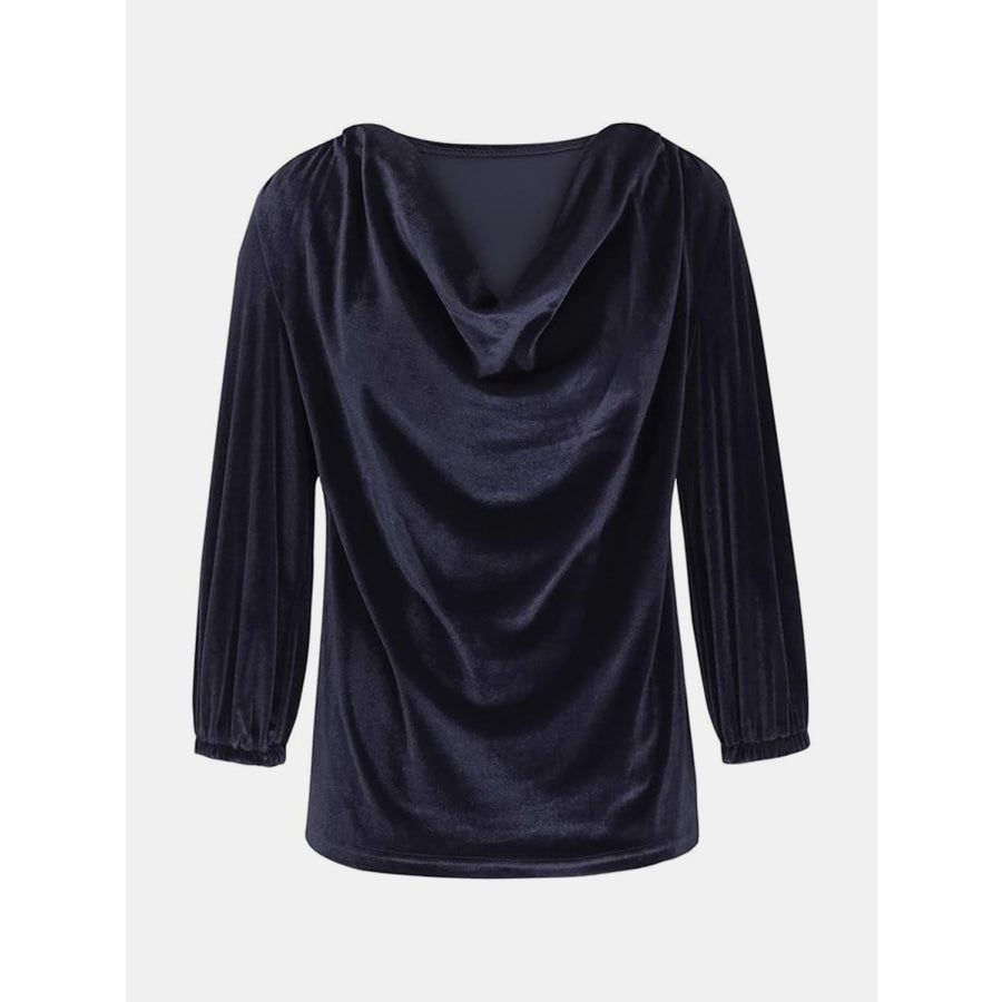 Cowl Neck Three-Quarter Sleeve Top Apparel and Accessories