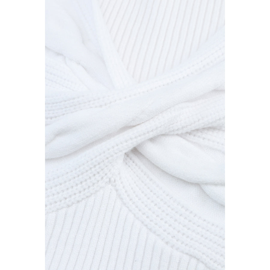 Crisscross V Neck Long Sleeve Knit Top Apparel and Accessories