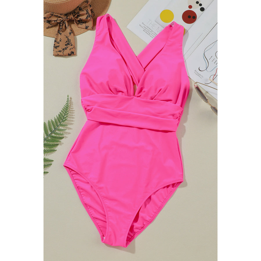 Crisscross Wide Strap One - Piece Swimwear Apparel and Accessories