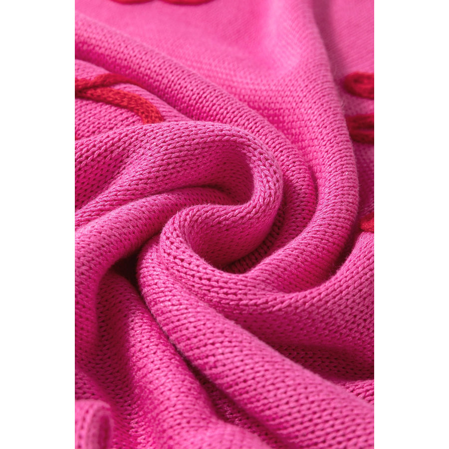 Crochet Flower Round Neck Cap Sleeve Sweater Apparel and Accessories