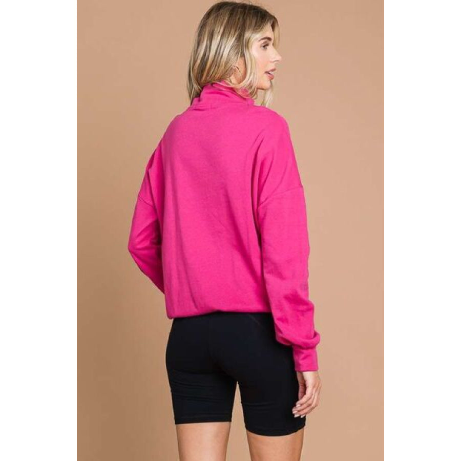 Culture Code Full Size Half Zip Long Sleeve Sweatshirt Apparel and Accessories