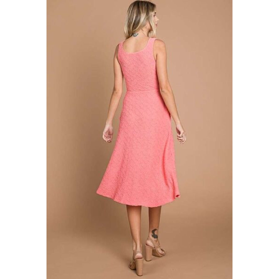 Culture Code Texture Square Neck Tank Dress with Pockets Apparel and Accessories