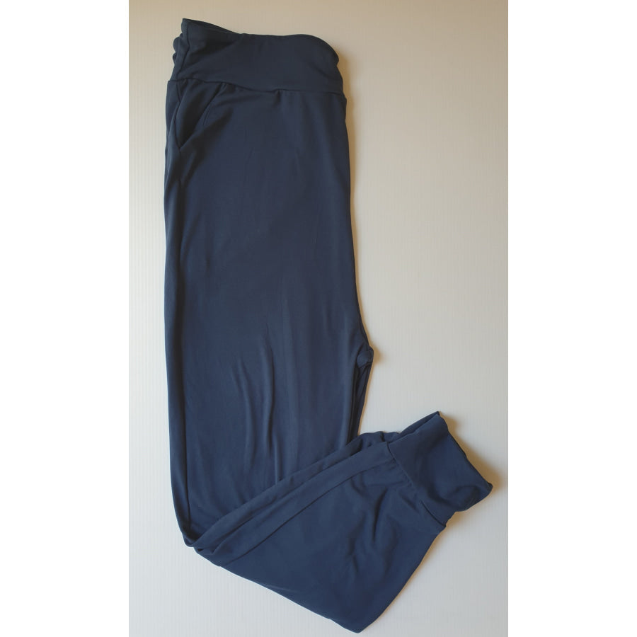 Custom Design Yoga Waist Joggers - Solid Navy OS Yoga Joggers