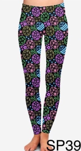 Black with Small Snowflakes Aztec Jacquard Knit - Leggings