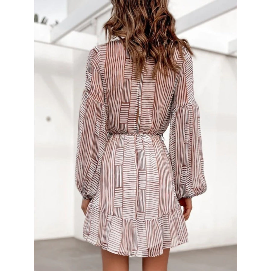 Cutout Back Surplice Long Sleeve Dress Apparel and Accessories