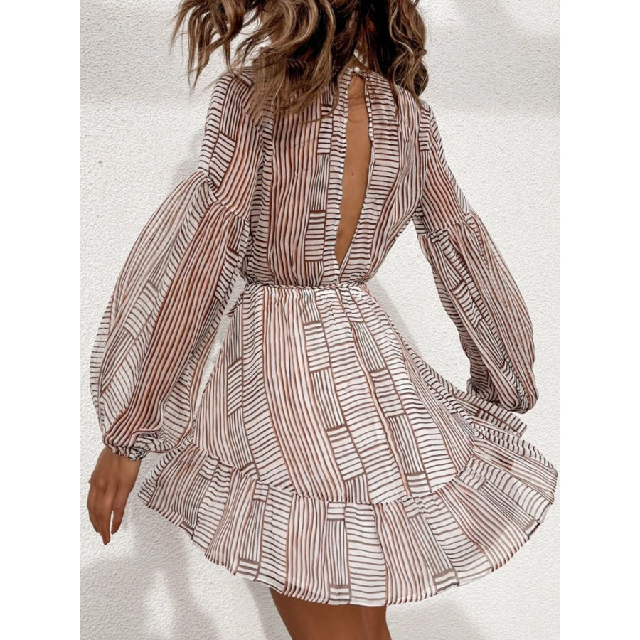 Cutout Back Surplice Long Sleeve Dress Apparel and Accessories