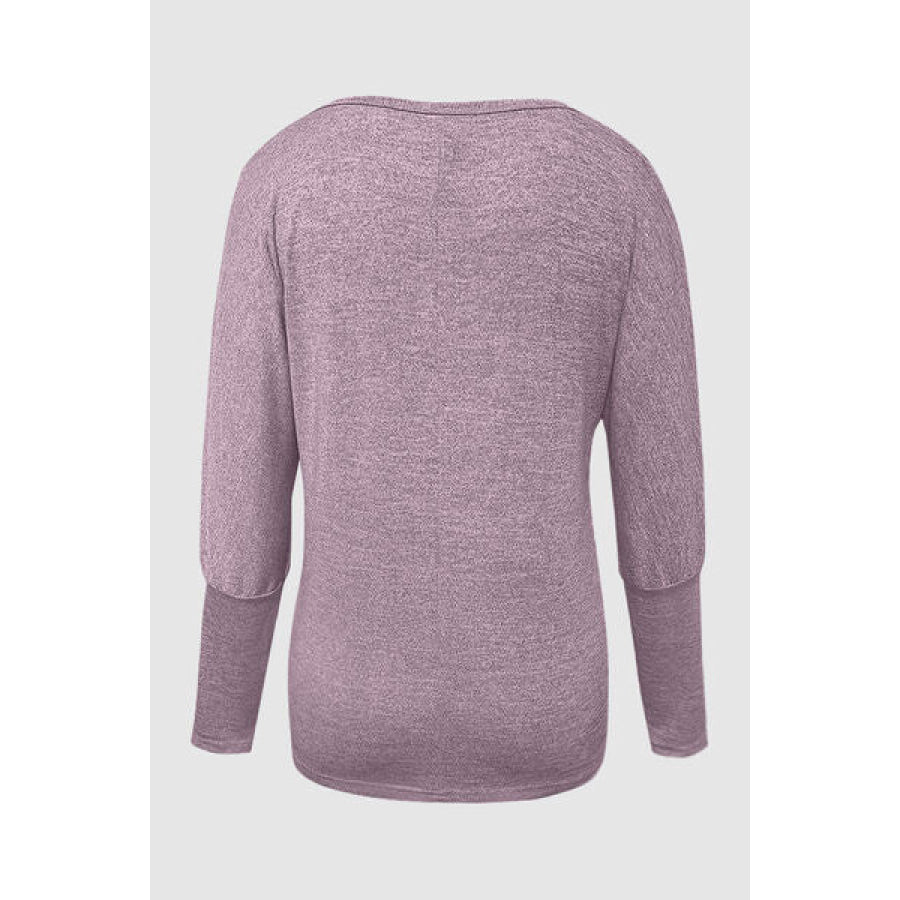 Cutout Round Neck Long Sleeve T - Shirt Apparel and Accessories