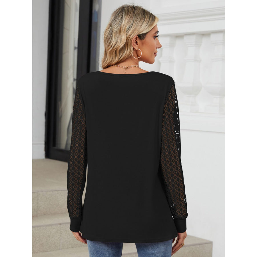 Cutout Round Neck Long Sleeve T-Shirt Apparel and Accessories