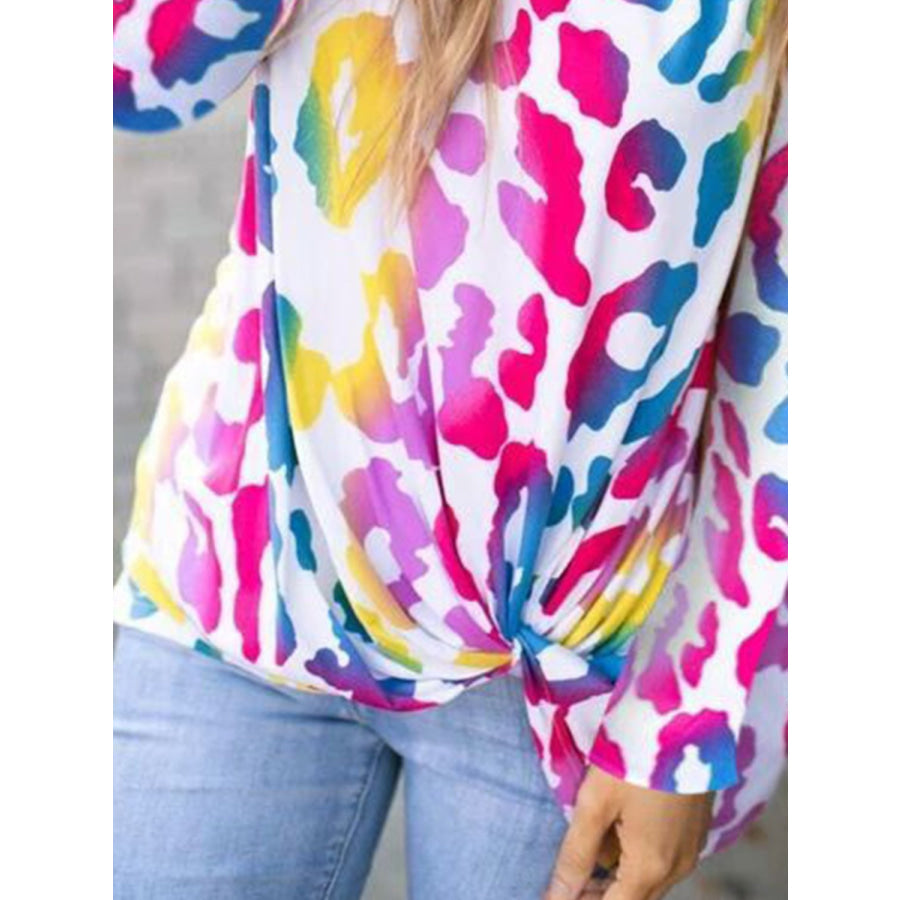 Cutout Round Neck Long Sleeve T-Shirt Apparel and Accessories