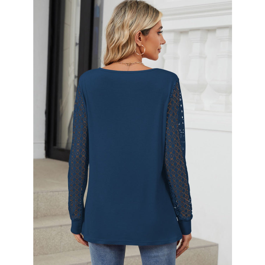 Cutout Round Neck Long Sleeve T-Shirt Apparel and Accessories