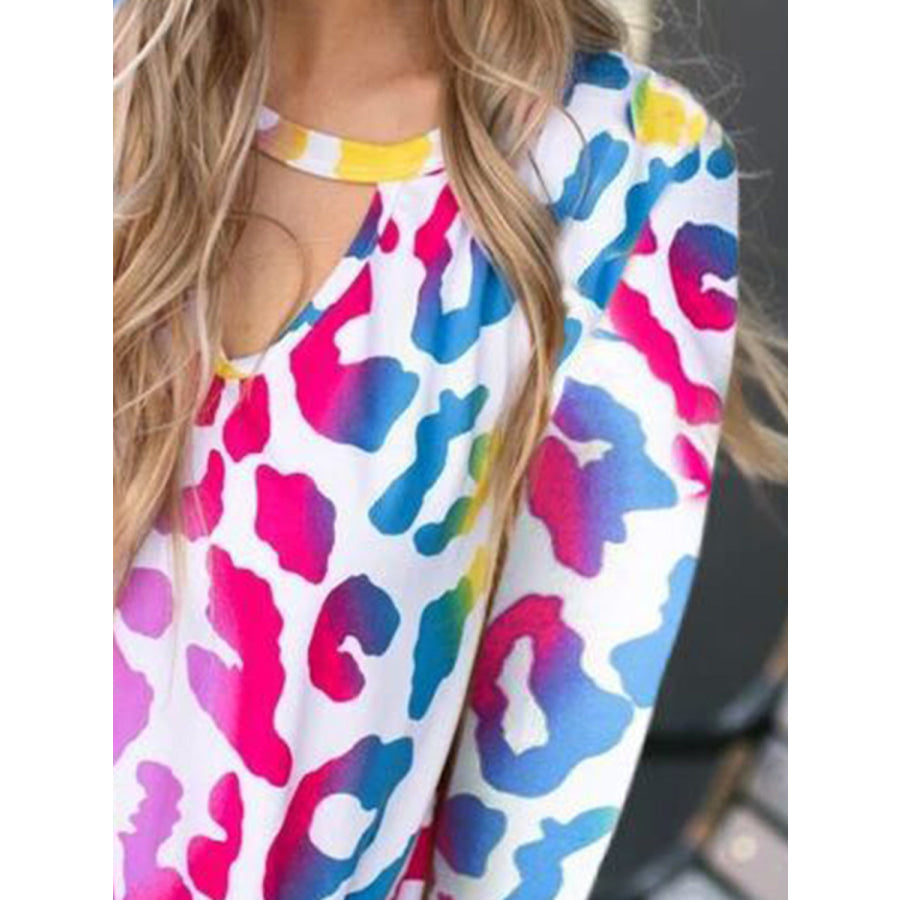 Cutout Round Neck Long Sleeve T-Shirt Apparel and Accessories