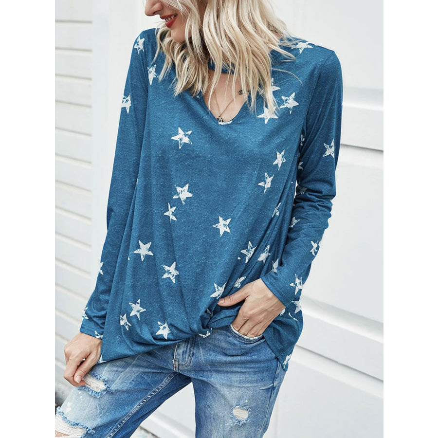 Cutout Round Neck Long Sleeve T-Shirt Apparel and Accessories