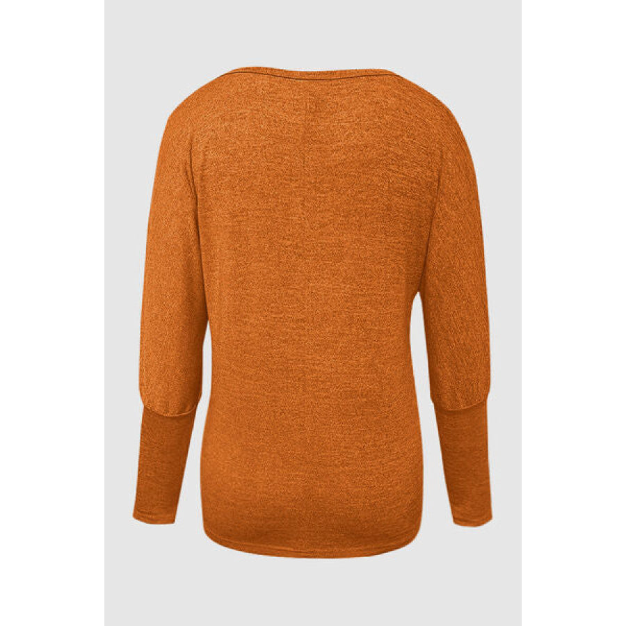 Cutout Round Neck Long Sleeve T - Shirt Apparel and Accessories