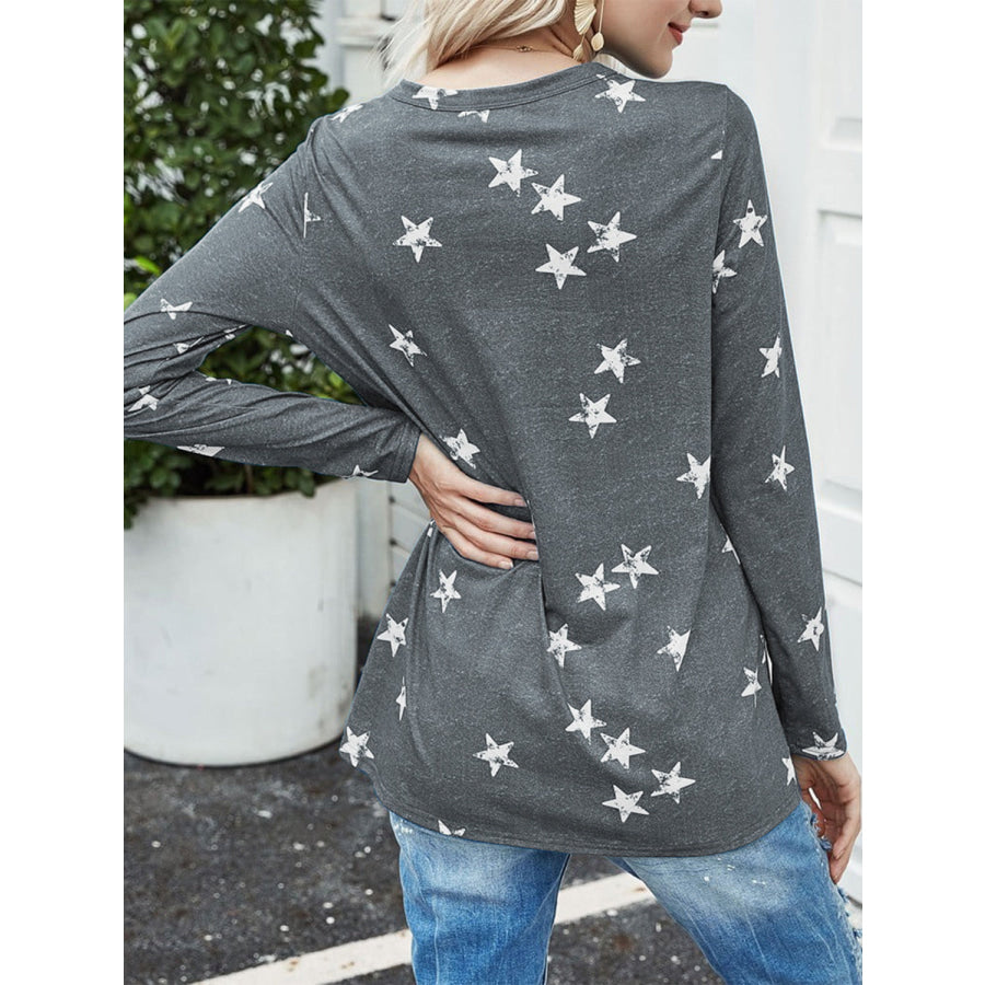 Cutout Round Neck Long Sleeve T-Shirt Apparel and Accessories