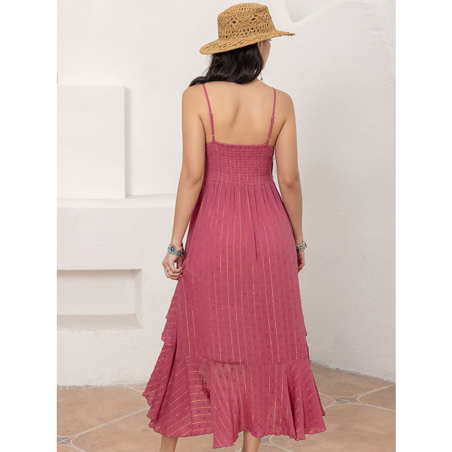 Cutout Tiered Sweetheart Neck Cami Dress Apparel and Accessories