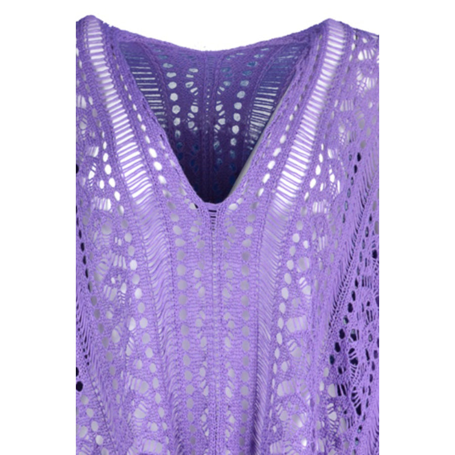 Cutout V - Neck Cover - Up with Tassel Apparel and Accessories