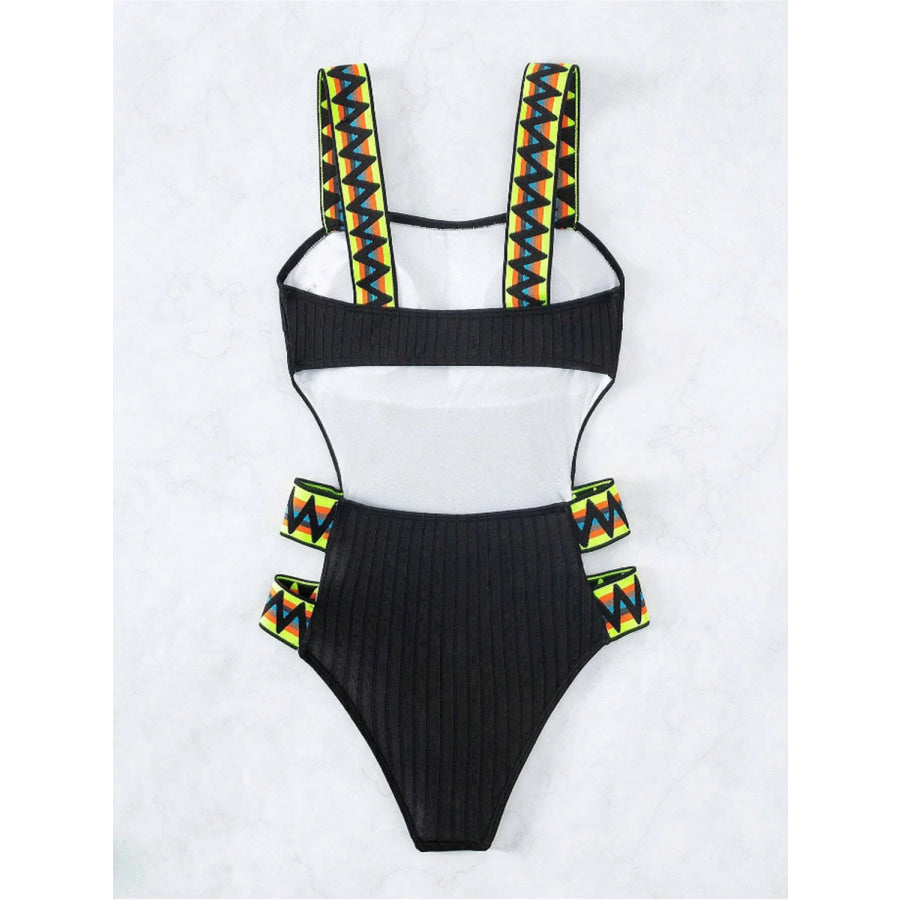 Cutout Wide Strap One-Piece Swimwear Apparel and Accessories