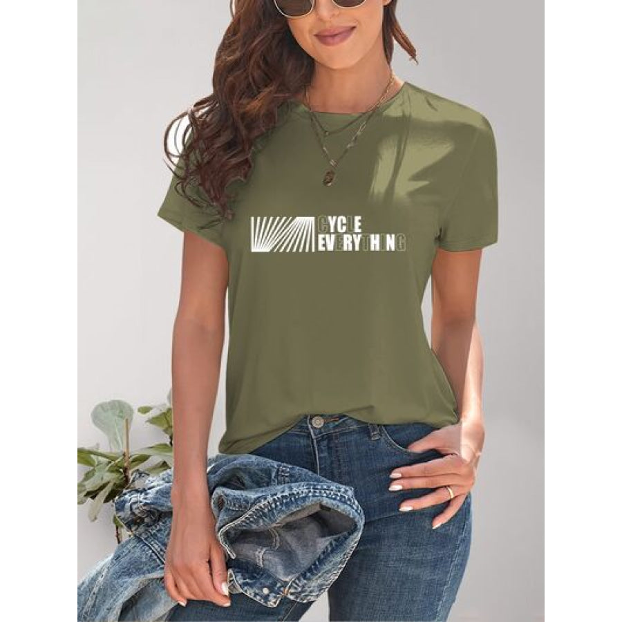 CYCLE EVERYTHING Round Neck T - Shirt Moss / S Apparel and Accessories