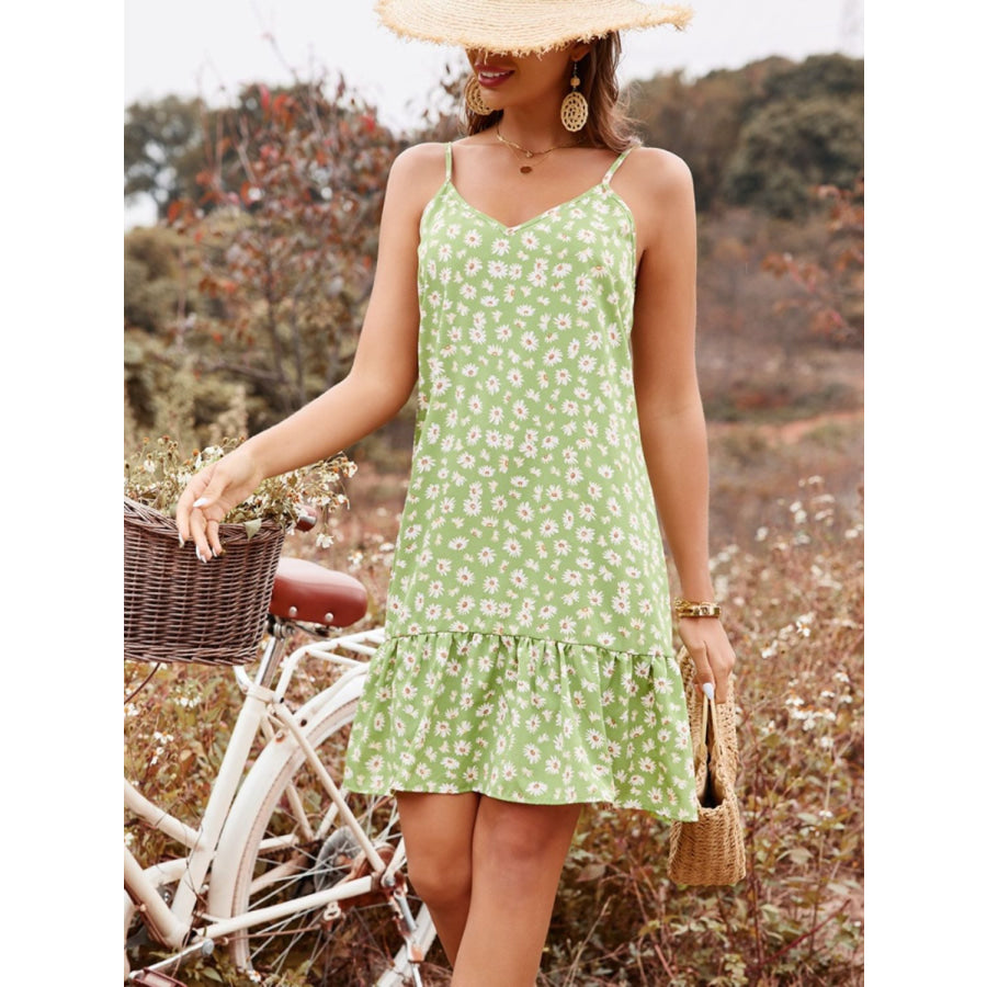 Daisy Print V-Neck Mini Cami Dress Apparel and Accessories