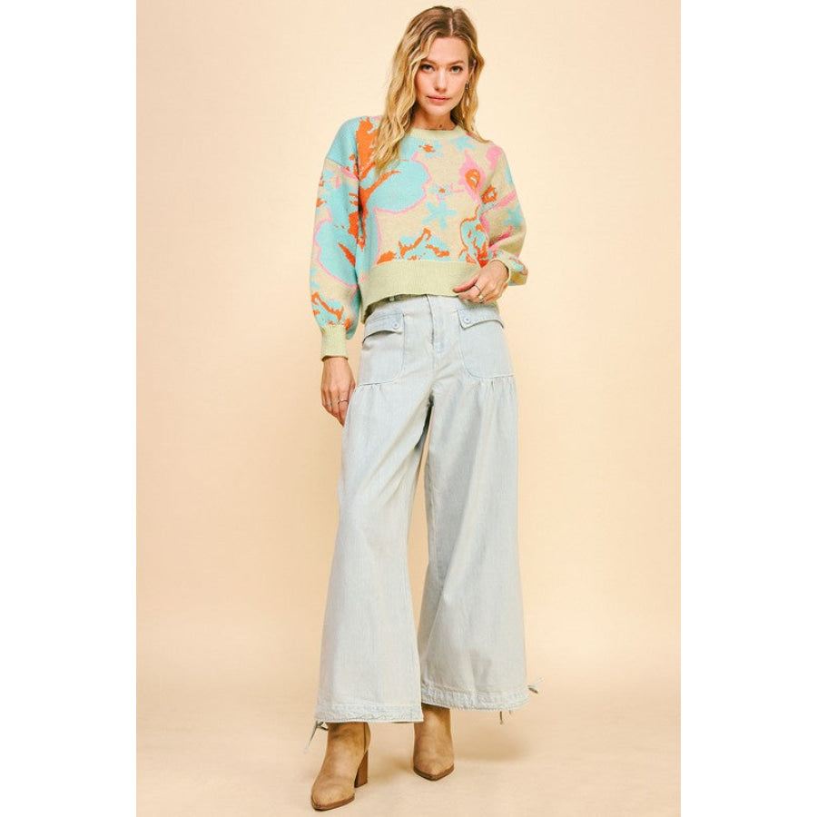 Davi & Dani Drawstring Hem Wide Leg Mid Rise Jeans Apparel and Accessories