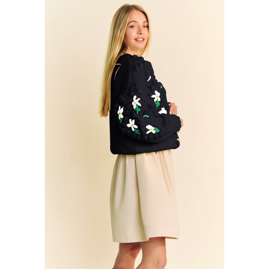 Davi & Dani Floral Pattern Button Down Cardigan Apparel and Accessories