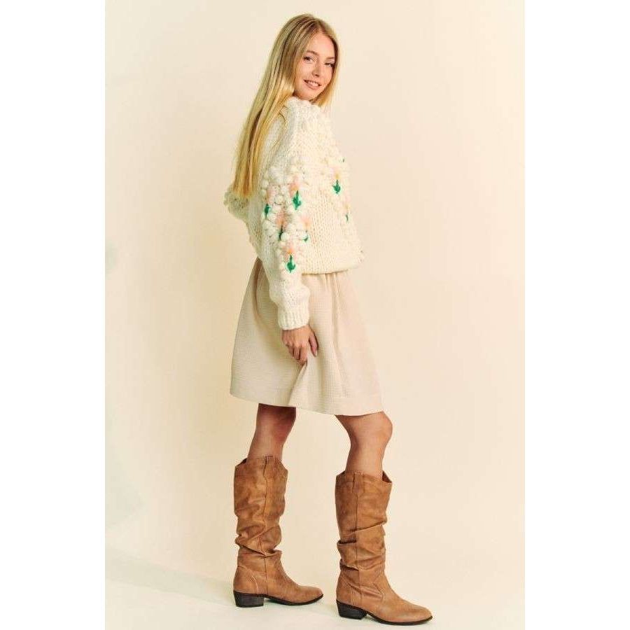 Davi & Dani Floral Pattern Button Down Cardigan Apparel and Accessories