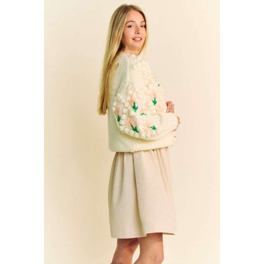 Davi & Dani Floral Pattern Button Down Cardigan Apparel and Accessories