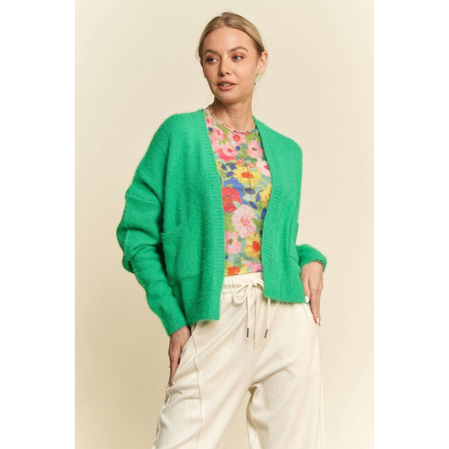 Davi & Dani Open Front Drop Shoulder Cardigan Apparel and Accessories