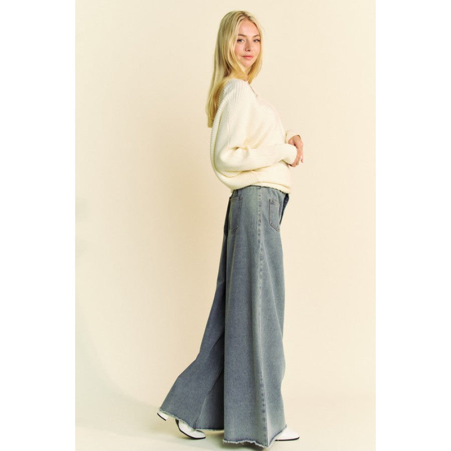 Davi & Dani Round Neck Batwing Sleeve Sweater Apparel and Accessories