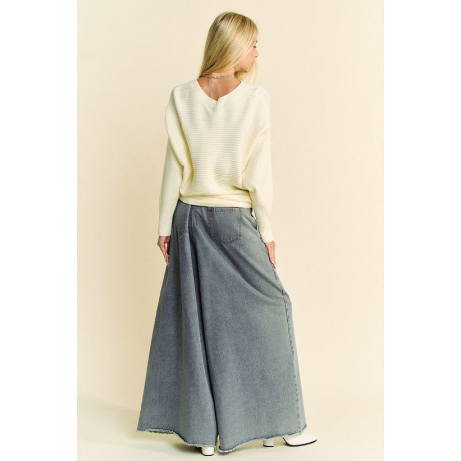 Davi & Dani Round Neck Batwing Sleeve Sweater Apparel and Accessories