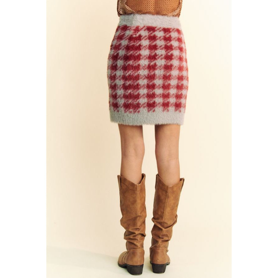 Davi & Dani Scoop Neck Wide Strap Top and Skirt Sweater Set Apparel and Accessories