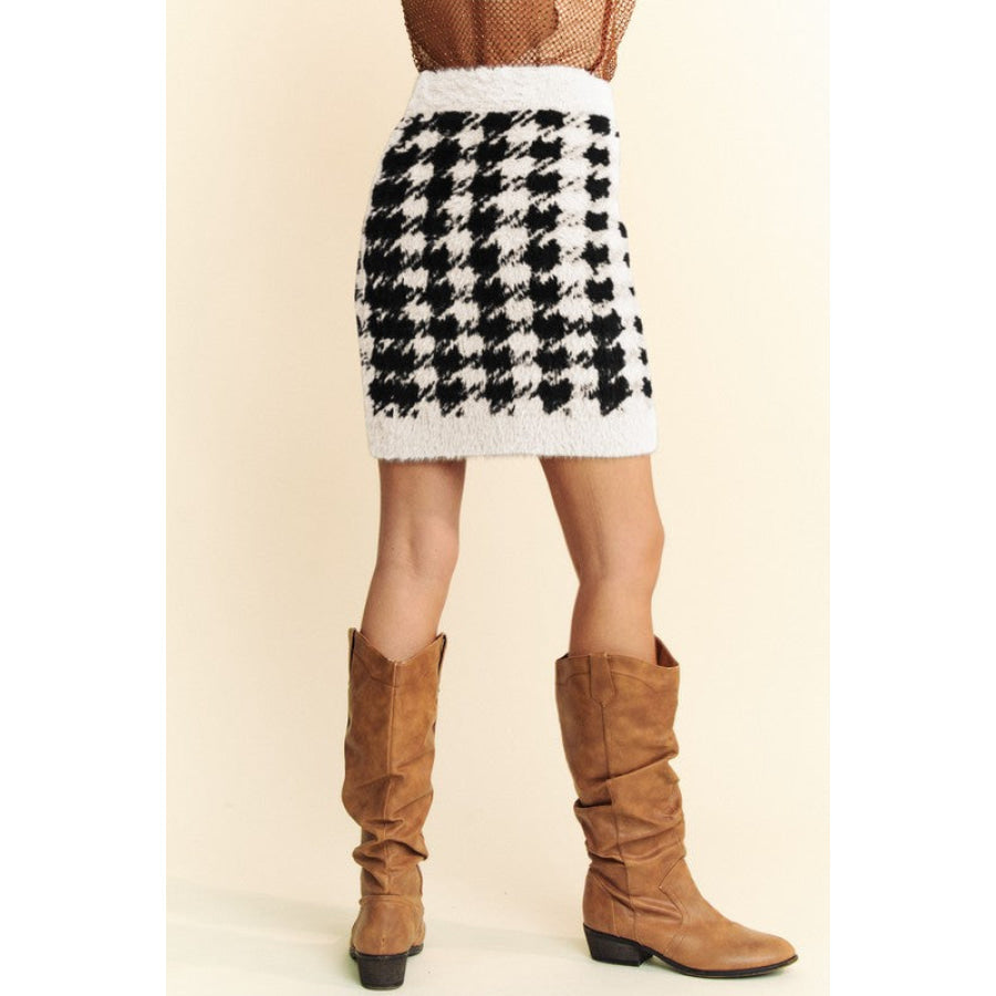 Davi & Dani Scoop Neck Wide Strap Top and Skirt Sweater Set Apparel and Accessories