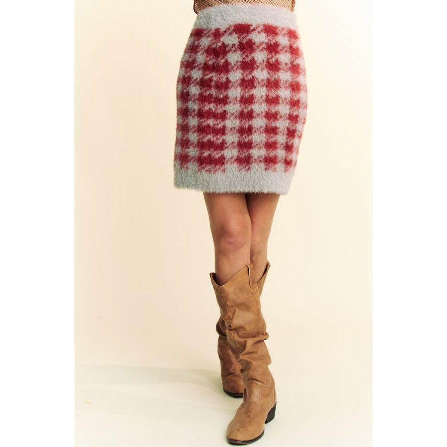 Davi & Dani Scoop Neck Wide Strap Top and Skirt Sweater Set Apparel and Accessories