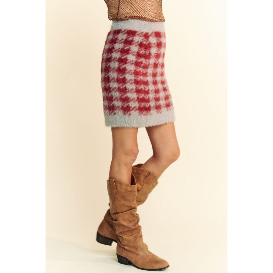 Davi & Dani Scoop Neck Wide Strap Top and Skirt Sweater Set Apparel and Accessories