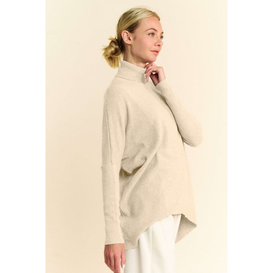 Davi & Dani Turtleneck Long Sleeve Knit Top Apparel and Accessories