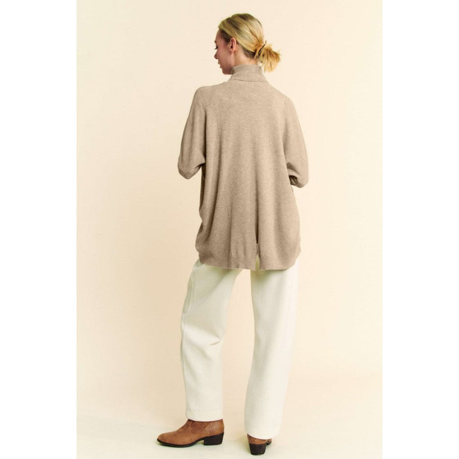 Davi & Dani Turtleneck Long Sleeve Knit Top Apparel and Accessories