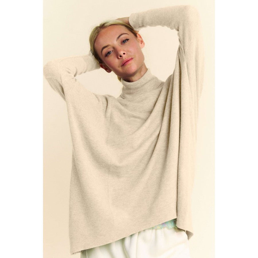 Davi & Dani Turtleneck Long Sleeve Knit Top Apparel and Accessories
