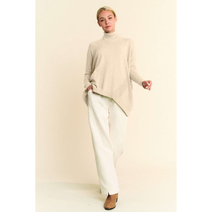 Davi & Dani Turtleneck Long Sleeve Knit Top Apparel and Accessories