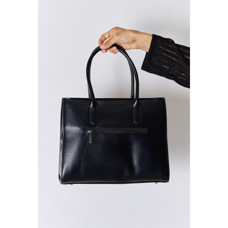 David Jones Leopard Contrast Rivet Handbag Black / One Size Handbags