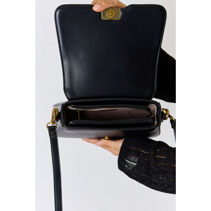 David Jones PU Leather Crossbody Bag Apparel and Accessories
